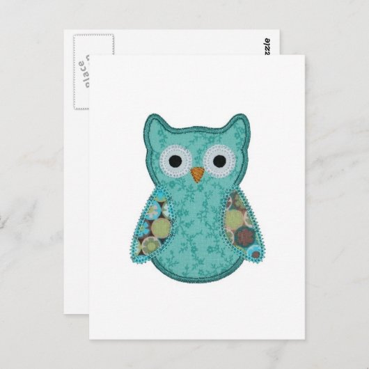 Carte postale hibou (Devant / Derrière)