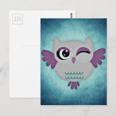 Carte Postale hibou (Devant / Derrière)