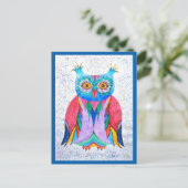 Carte postale hibou (Debout devant)