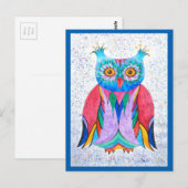 Carte postale hibou (Devant / Derrière)