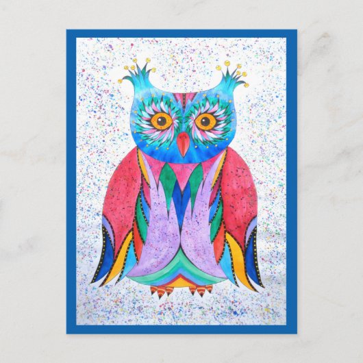 Carte postale hibou (Devant)