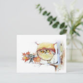 Carte postale hibou (Debout devant)