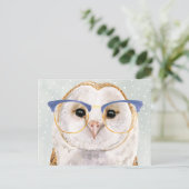 Carte Postale Hibou à quatre yeux | Chouette sage (Debout devant)