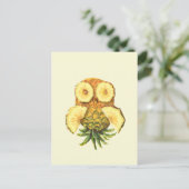 Carte Postale hibou ananas (Debout devant)