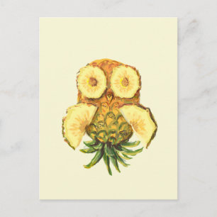 Carte Postale hibou ananas