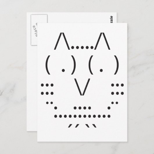 Carte Postale Hibou Ascii (Devant / Derrière)