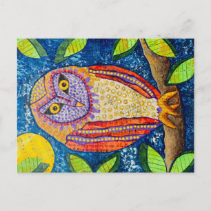 Carte Postale Hibou au clair de lune