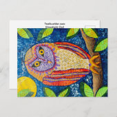 Carte Postale Hibou au clair de lune (Devant / Derrière)