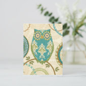 Carte Postale Hibou avec motifs circulaires (Debout devant)