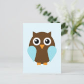 Carte Postale Hibou Bleu (Debout devant)