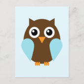 Carte Postale Hibou Bleu (Devant)