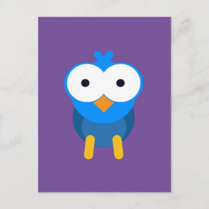 Carte Postale Hibou bleu personnalisé