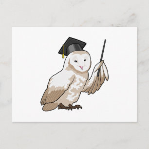 Carte Postale Hibou comme enseignant avec pointeur