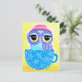 Carte Postale Hibou Dans Une Teacup (Debout devant)