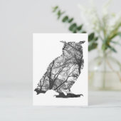 Carte Postale Hibou de l'aigle arbres forestiers (Debout devant)