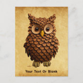Carte Postale Hibou de pin (Devant)
