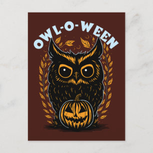 Carte Postale Hibou d'Halloween