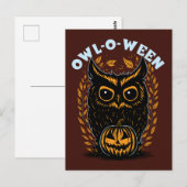 Carte Postale Hibou d'Halloween (Devant / Derrière)