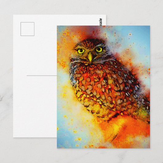 Carte Postale Hibou éclaboussé (Devant / Derrière)