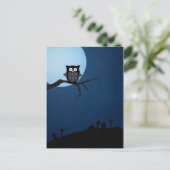 Carte Postale hibou éffrayant à halloween (Debout devant)