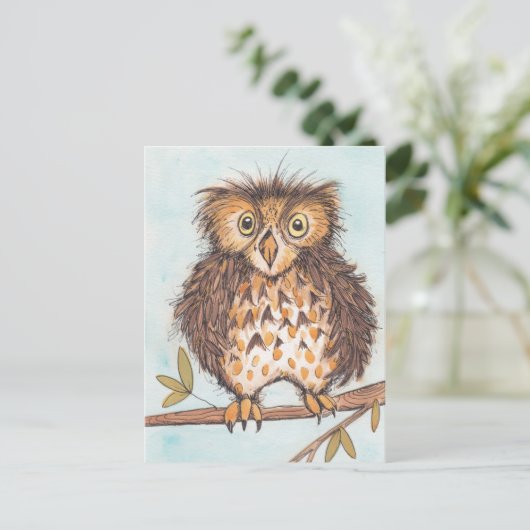 Carte Postale Hibou étrange (Debout devant)