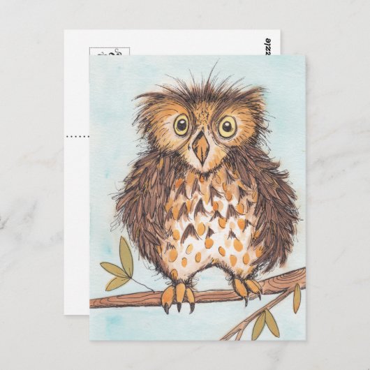 Carte Postale Hibou étrange (Devant / Derrière)