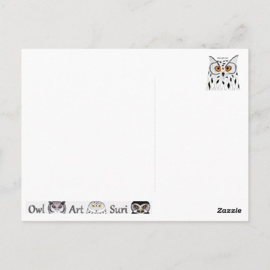 Carte Postale Hibou / Eule (Dos)