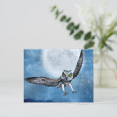 Carte postale hibou imaginaire (Debout devant)