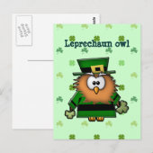 Carte Postale hibou leprechaun (Devant / Derrière)