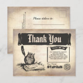 Carte Postale Hibou Merci magique (Devant / Derrière)