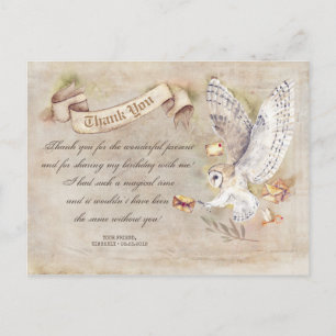 Carte Postale Hibou Merci magique