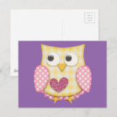 Carte Postale Hibou mignon (Devant / Derrière)