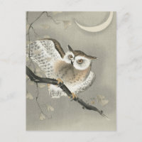 Hibou moyen-duc dans un ginkgo -Ohara Koson -Art V