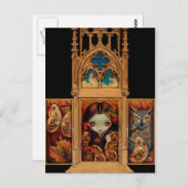 Carte postale "Hibou papillon Triptych" (Devant / Derrière)