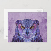 Carte Postale hibou pourpre (Devant / Derrière)
