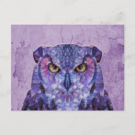 Carte Postale hibou pourpre (Devant)