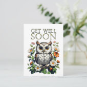 Carte Postale hibou rétabli bientôt (Debout devant)