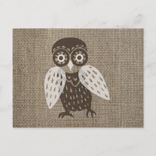 Carte Postale hibou rétro ethnique (Devant)