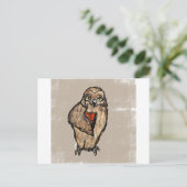 Carte Postale Hibou sage (Debout devant)