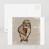Carte Postale Hibou sage (Devant / Derrière)