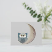 Carte Postale hibou sur la Lune (Debout devant)