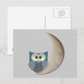 Carte Postale hibou sur la Lune (Devant / Derrière)
