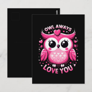 Carte Postale Hibou t'aime toujours - Saint Valentin