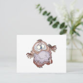 Carte Postale hibou vacillant idiot (Debout devant)