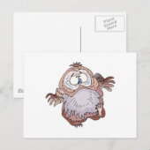 Carte Postale hibou vacillant idiot (Devant / Derrière)