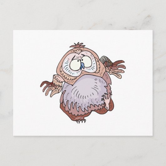 Carte Postale hibou vacillant idiot (Devant)