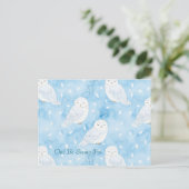 Carte Postale Hiboux Blancs Bleus (Debout devant)