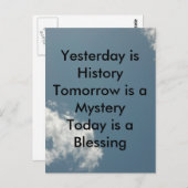 Carte Postale Hier c'est l'Histoire (Devant / Derrière)