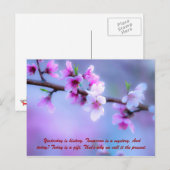 Carte Postale Hier, c'est l'histoire. Demain est un mystère. Et (Devant / Derrière)