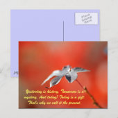 Carte Postale Hier est l'histoire. Demain est un mystère. Et a (Devant / Derrière)